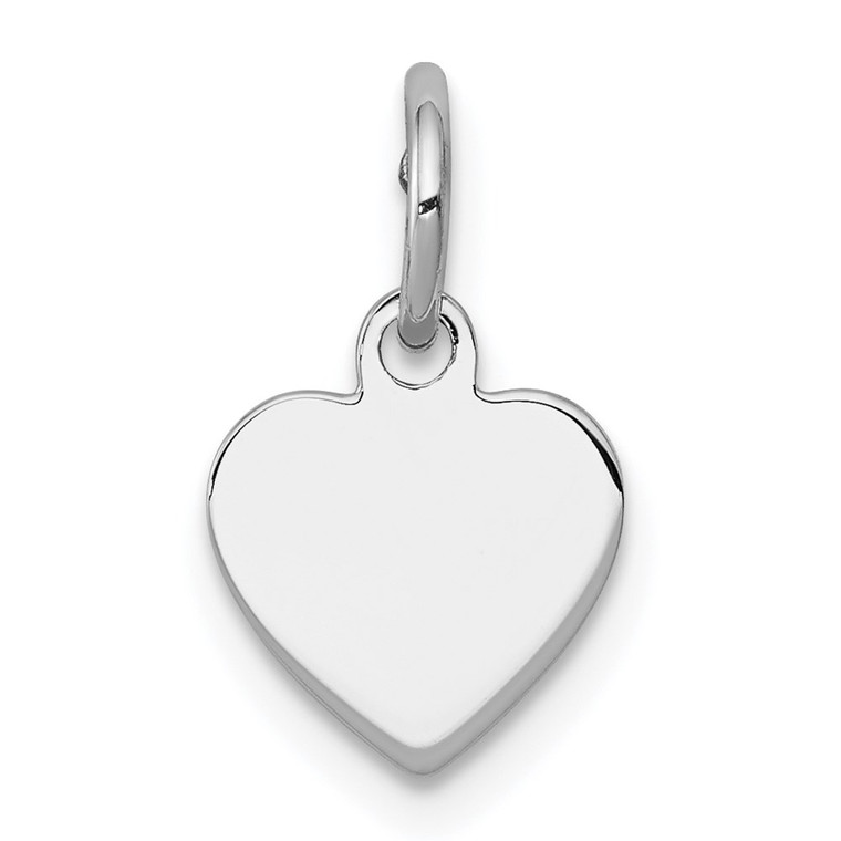SS Rh-plt Engraveable Heart Polished Front/Satin Back Disc Charm - QM-4434BDA4-5036