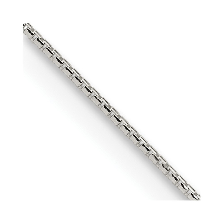 Sterling Silver 1.1mm Diamond-cut Round Box Chain - QV-3FB018A5-9355