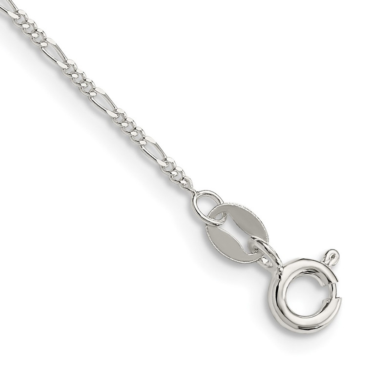 Sterling Silver 1.2mm Figaro Chain Anklet - QF-A4DAB1B7-9620