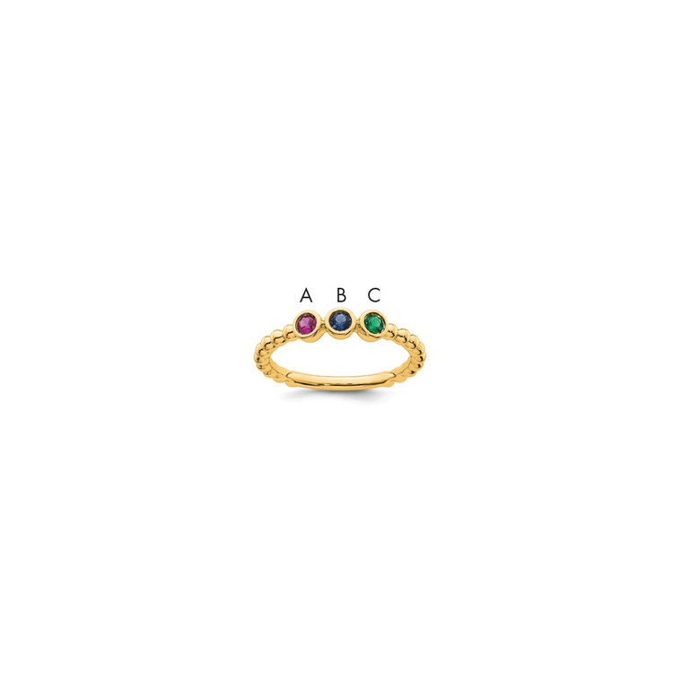 14k 3 Birthstone Mother's  Ring Mounting