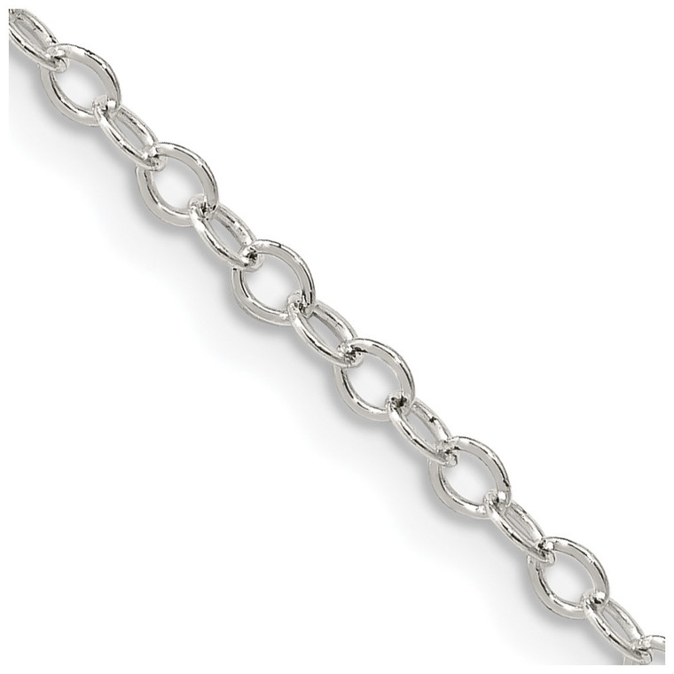 Sterling Silver 2.5mm Flat Open Oval Cable Chain - QP-C0A73456-2523
