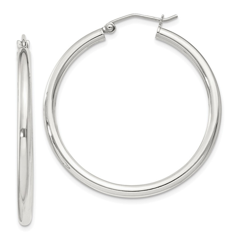 Sterling Silver 2.5mm Round Hoop Earrings - QE-0CD98608-9494