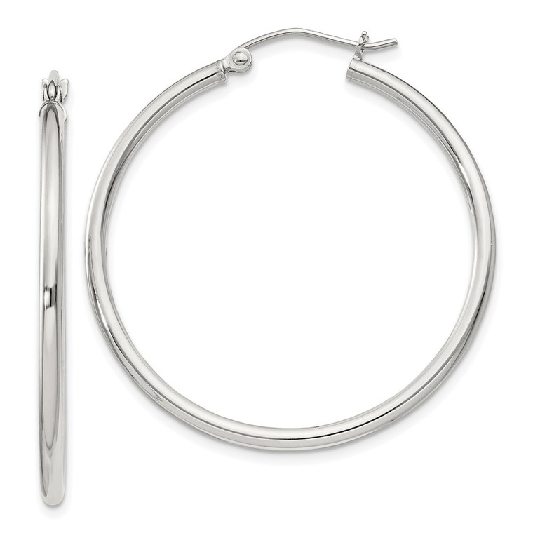 Sterling Silver 2mm Round Hoop Earrings - QE-C9F2DF0A-9809
