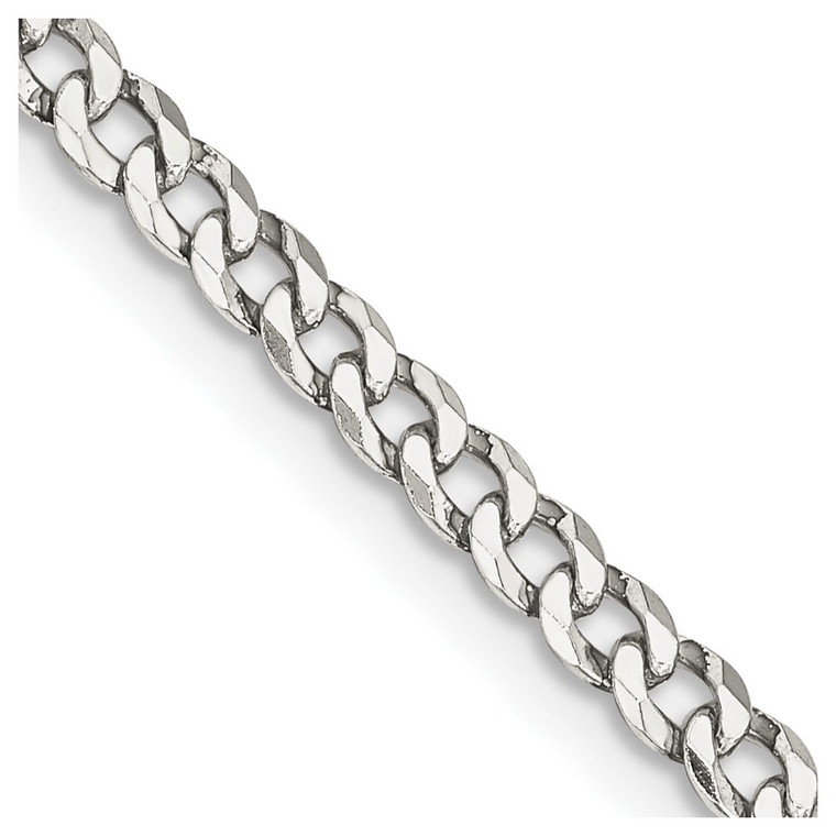 Sterling Silver 3.2mm Beveled Curb Chain - QF-4808A7C8-2325