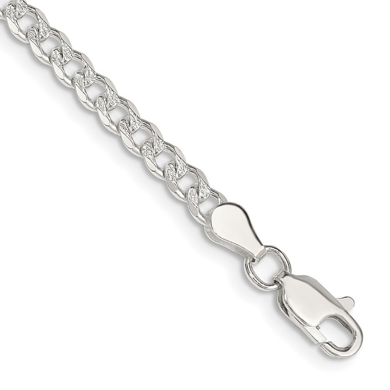 Sterling Silver 3.8mm Pav‚ Curb Chain - QC-7988F451-2265
