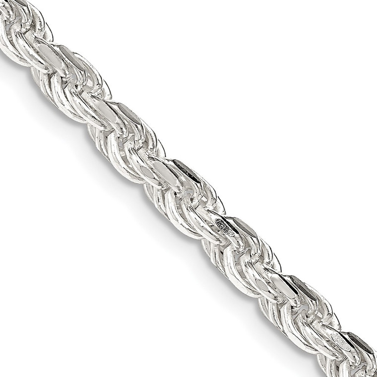 Sterling Silver 4.25mm Diamond-cut Rope Chain - QD-ED17B838-3073