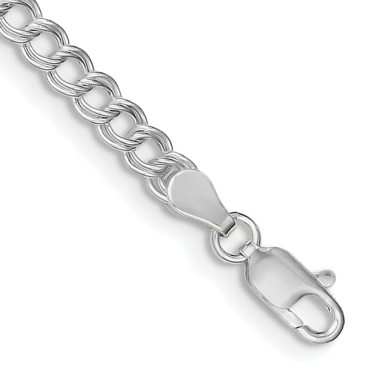 Sterling Silver 4.25mm Double Link Charm Bracelet - QC-894B5383-6756