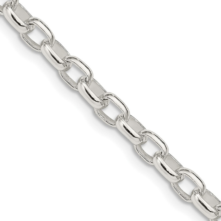 Sterling Silver 4.4mm Oval Fancy Rolo Chain - QF-4F8F6DFA-8015