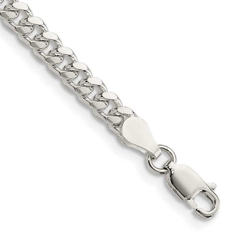 Sterling Silver 4mm Domed w/ Side D/C Curb Chain - QR-5EECB401-1662