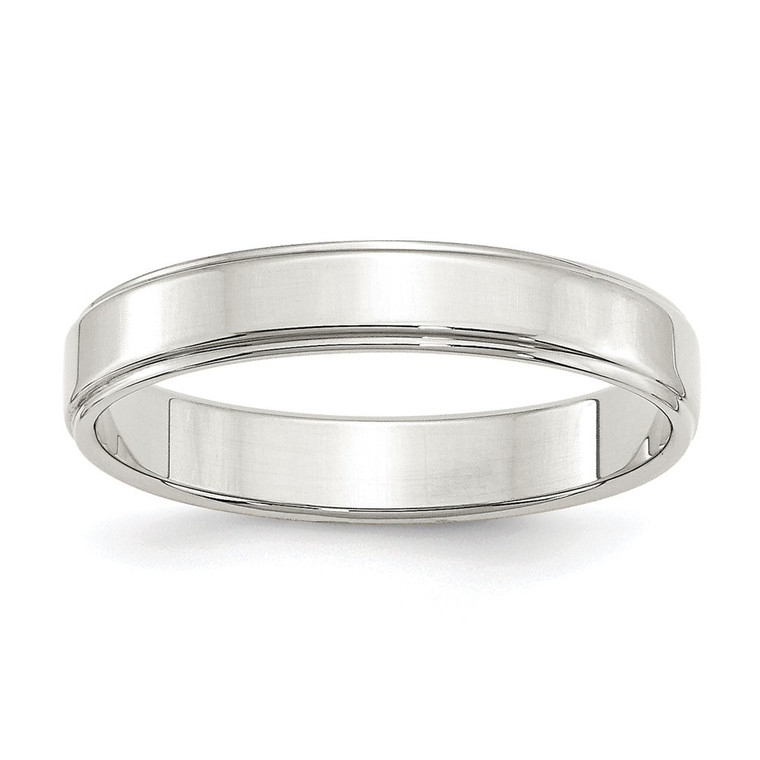 Sterling Silver 4mm Flat with Step Edge Size 13.5 Band
