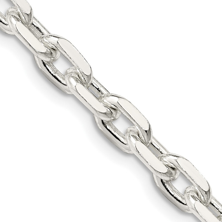 Sterling Silver 5.4mm Beveled Oval Cable Chain - QC-81EAAAC4-2102