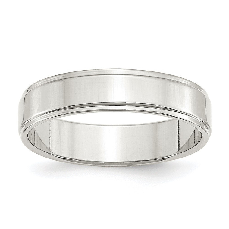 Sterling Silver 5mm Flat with Step Edge Size 7 Band