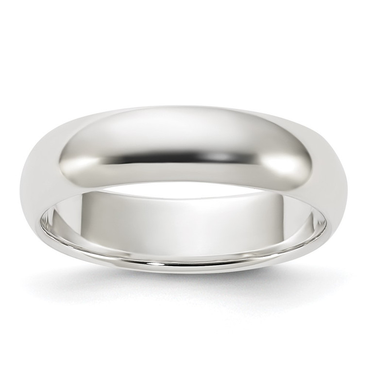 Sterling Silver 5mm Half Round Size 10 Band