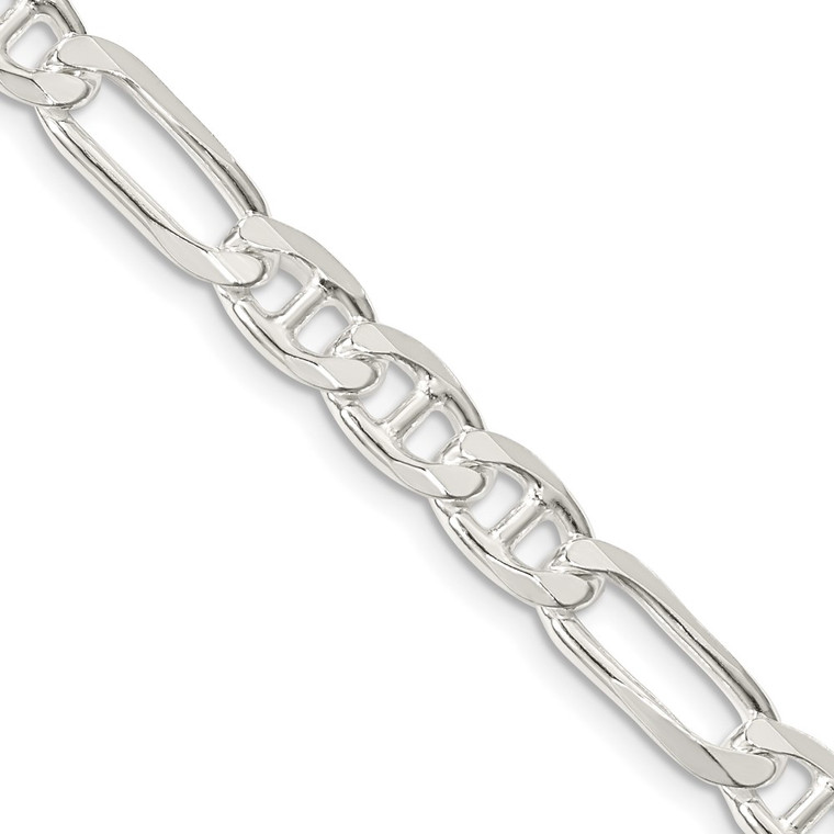 Sterling Silver 6.5mm Figaro Anchor Chain - QA-401D3E7F-8001