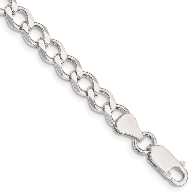 Sterling Silver 6.7mm Semi-solid Flat Curb Chain - QL-B1337131-9643