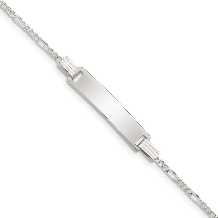 Sterling Silver 6inch Polished Engraveable Childrens ID Bracelet - QI-BA348F8A-6504