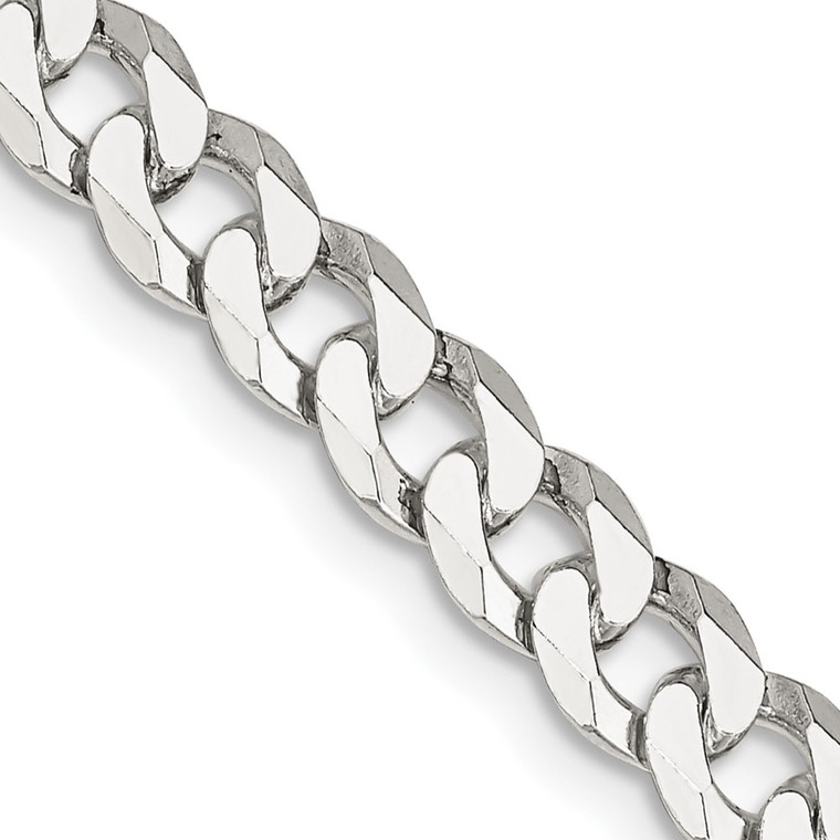 Sterling Silver 6mm Beveled Curb Chain - QF-BE3D016D-4289