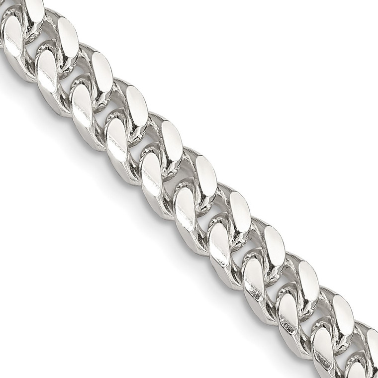 Sterling Silver 6mm Domed w/ Side D/C Curb Chain - QR-41F2B3F9-1189