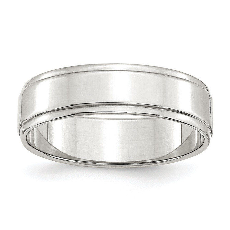 Sterling Silver 6mm Flat with Step Edge Size 9.5 Band