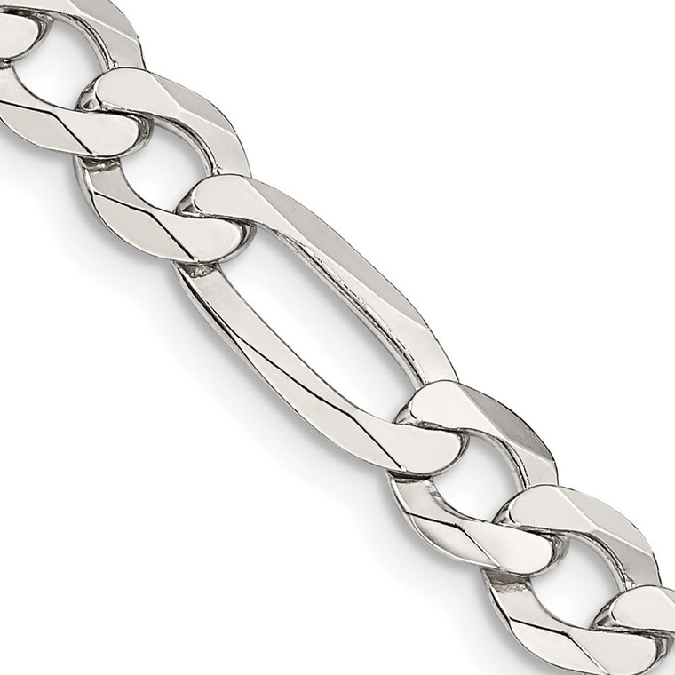 Sterling Silver 7.0mm Lightweight Flat Figaro Chain - QM-21851FA9-8226
