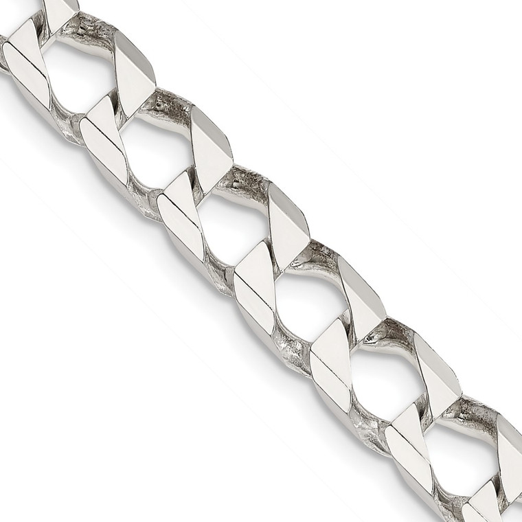 Sterling Silver 7.2mm D/C Square Curb Chain - QF-EB737BC3-7261