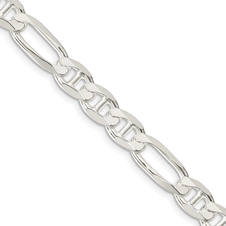Sterling Silver 7.5mm Figaro Anchor Chain - QA-E9B1768E-6284