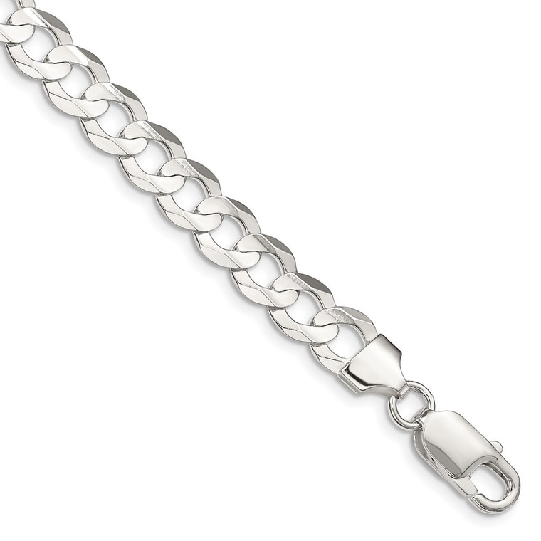 Sterling Silver 7.8mm Concave Beveled Curb Chain - QC-0FFCD5E9-4393