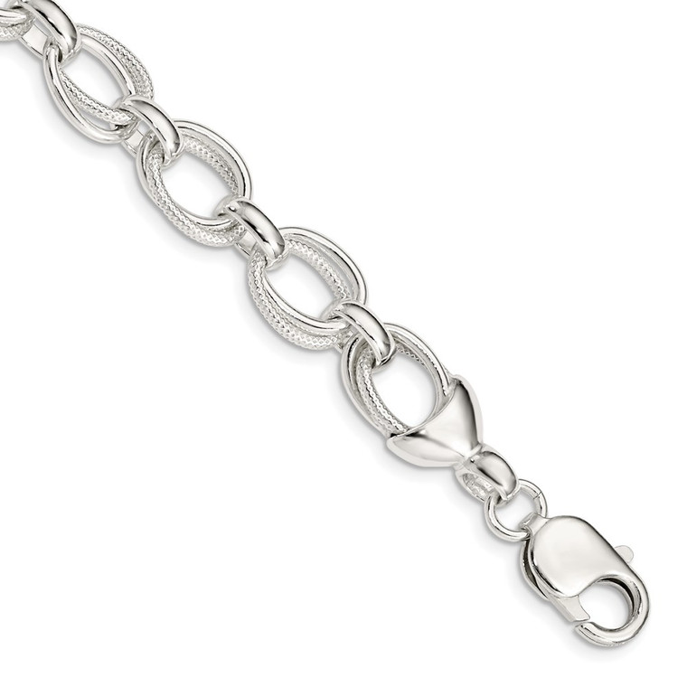 Sterling Silver 8.5inch Fancy Link Bracelet - QH-BD9C8140-5731