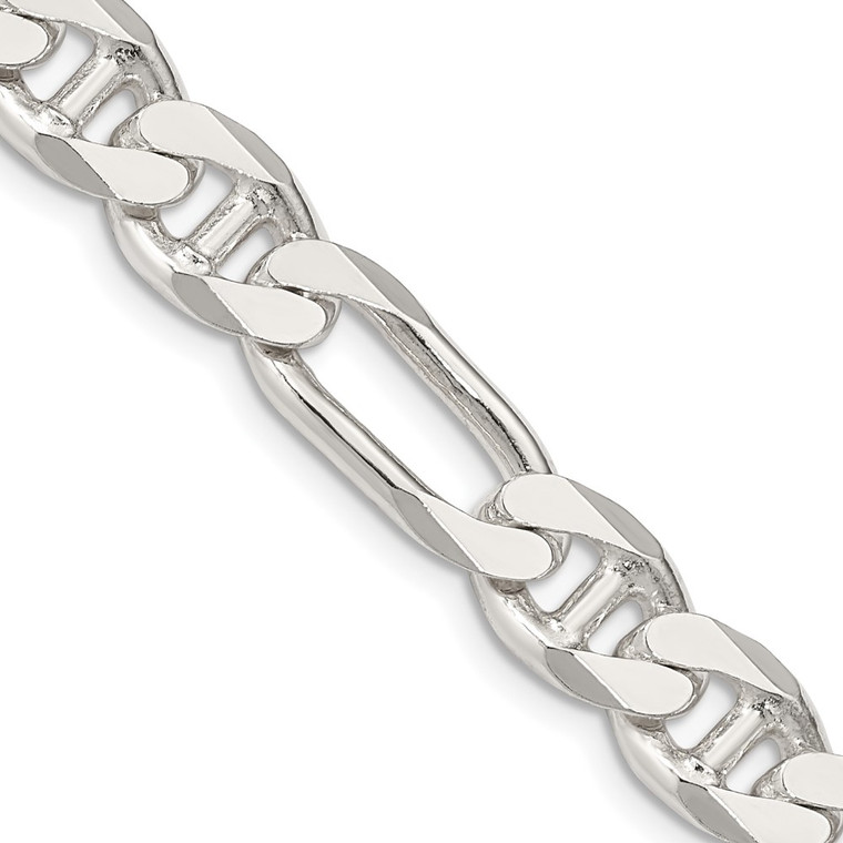 Sterling Silver 8.75mm Figaro Anchor Chain - QA-0E21829D-3780