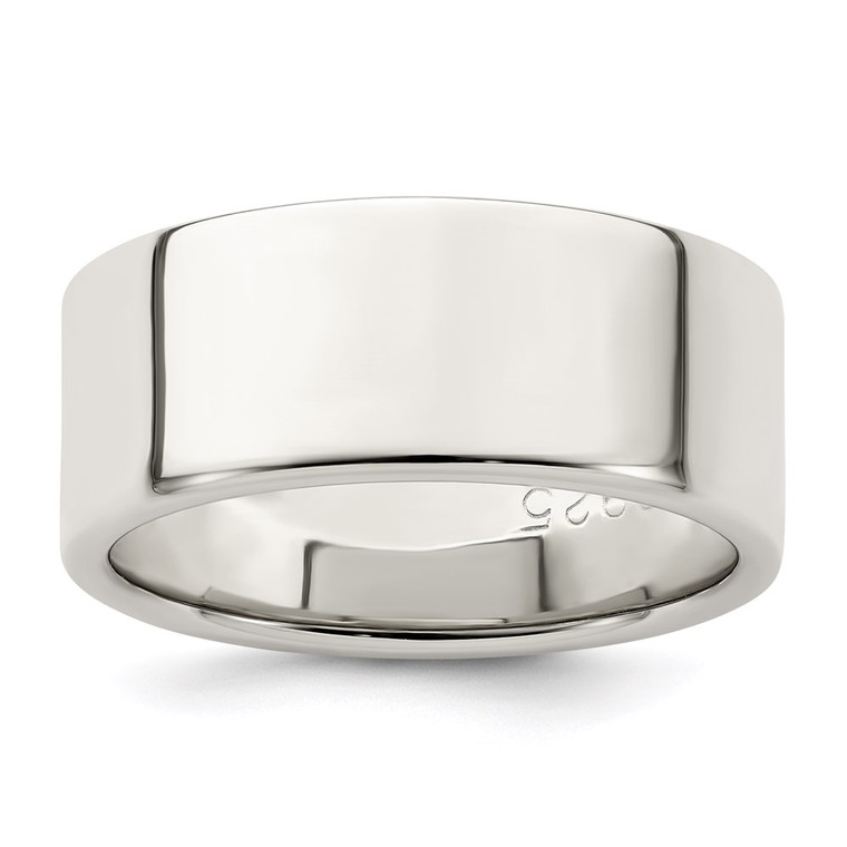 Sterling Silver 8mm Lightweight Flat Size 9.5 Band