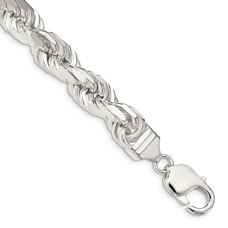 Sterling Silver 9.0mm Diamond-cut Rope Chain - QD-1F1213D7-5366