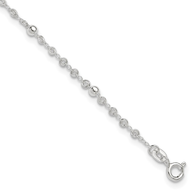 Sterling Silver 9in plus 1in ext. Anklet - QG-D427E34E-3442