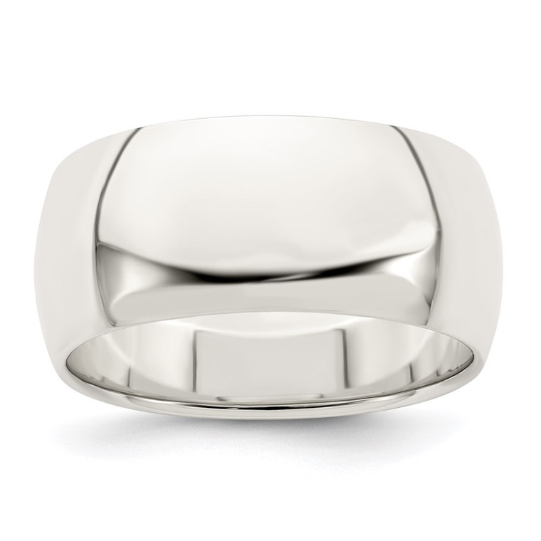 Sterling Silver 9mm Half Round Size 4.5 Band