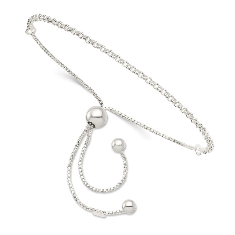 Sterling Silver Adjustable Bracelet - QG-96DD9142-3492