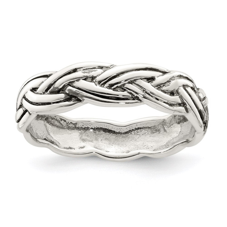 Sterling Silver Antiqued Celtic Band - QR-9820E84C-4940