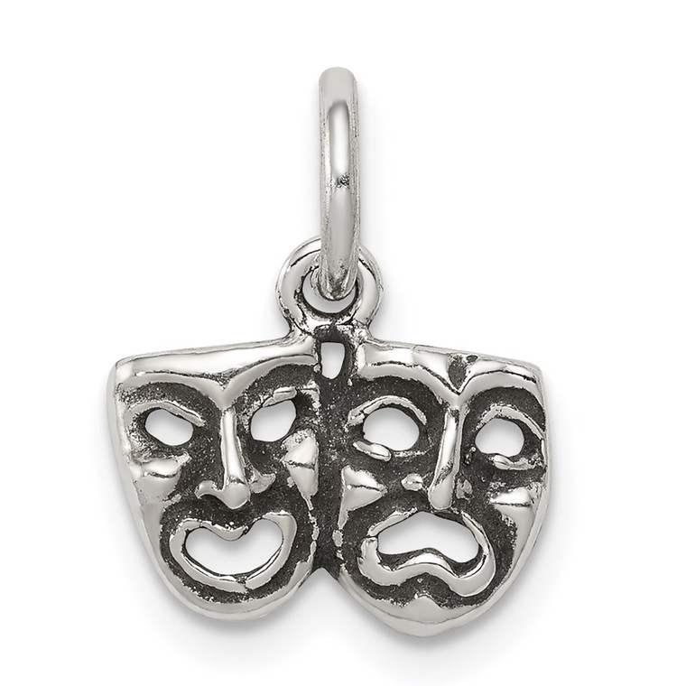 Sterling Silver Antiqued Comedy/Tragedy Face Charms - QC-9408E44C-2913