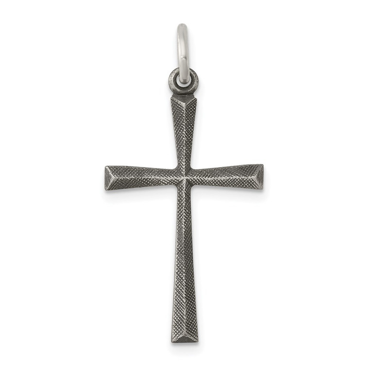 Sterling Silver Antiqued Cross Charm - QC-B1292782-8089