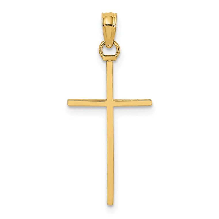 14K 3-D and Polished Stick Cross Charm - K8-63C4B749-9377
