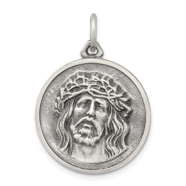 Sterling Silver Antiqued Ecce Homo Medal - QC-9569B87D-7396
