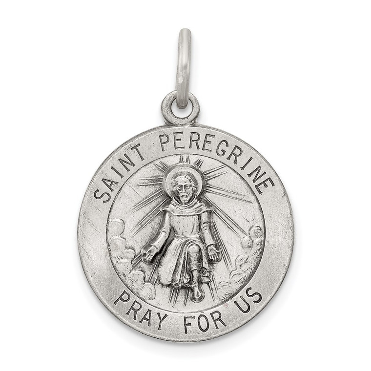 Sterling Silver Antiqued St. Peregrine Medal - QC-271AEE0E-6866