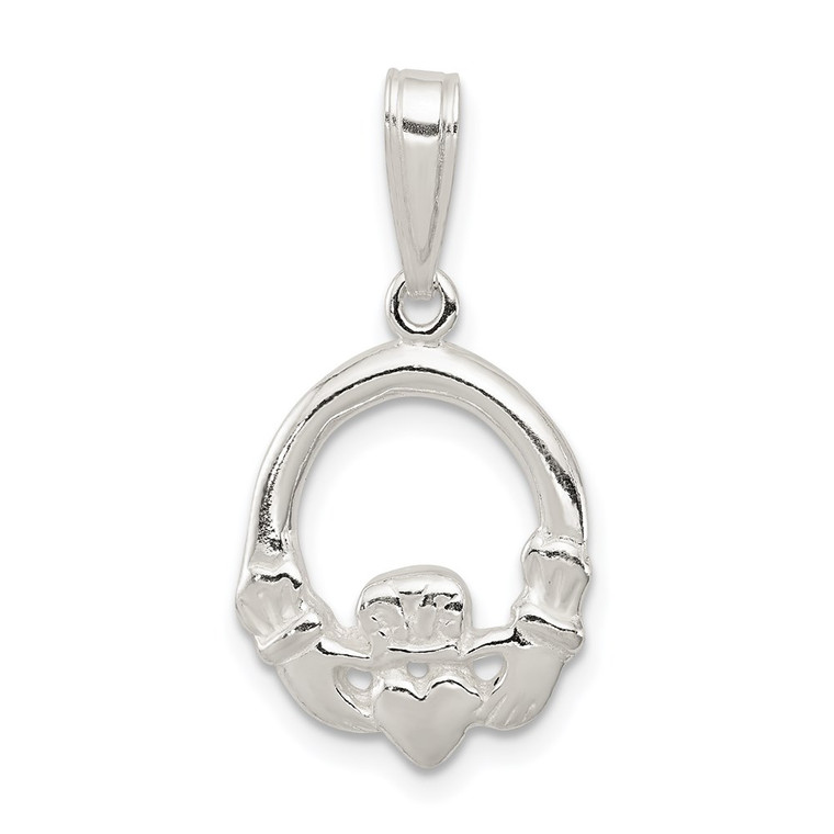 Sterling Silver Claddagh Charm - QC-34660A25-4941
