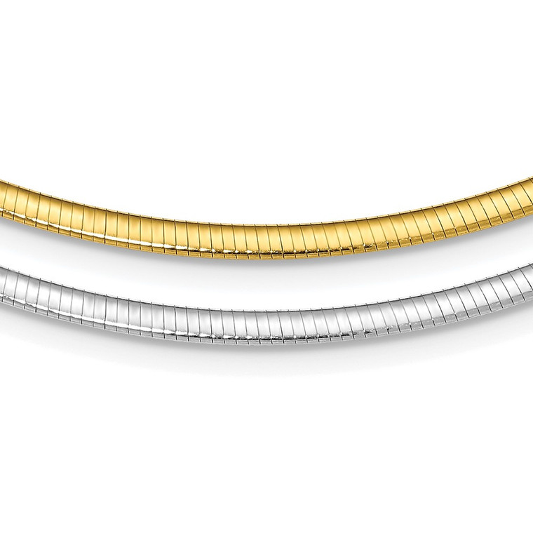 Sterling Silver Flash Gold-plated Reversible 3mm Cubetto Chain - QU-38319C74-3666