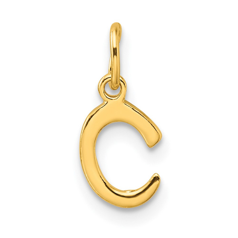Sterling Silver Gold-tone Polished Letter C Initial Charm