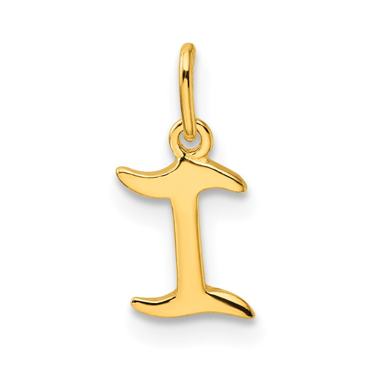 Sterling Silver Gold-tone Polished Letter I Initial Charm