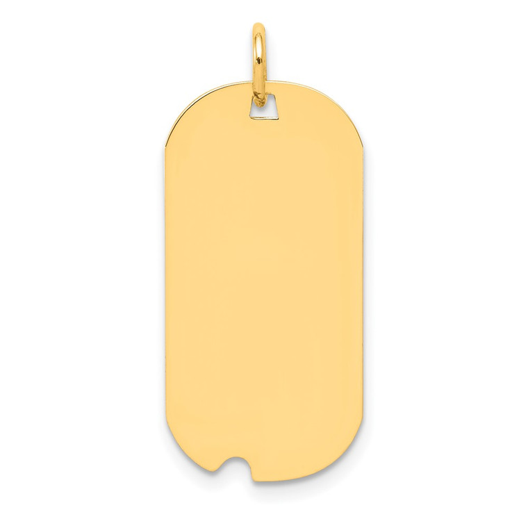 Sterling Silver GP Engraveable Dog Tag Polished Disc Charm - QM-06ED3D16-7323