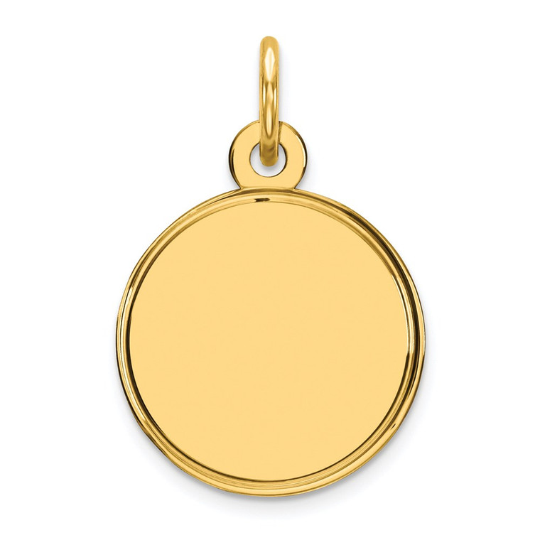 Sterling Silver GP Engraveable Round Polished Disc Charm - QM-28CF8C6A-5675