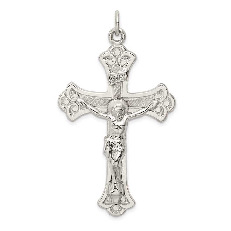 Sterling Silver INRI Crucifix Pendant - QC-B65218BD-8329