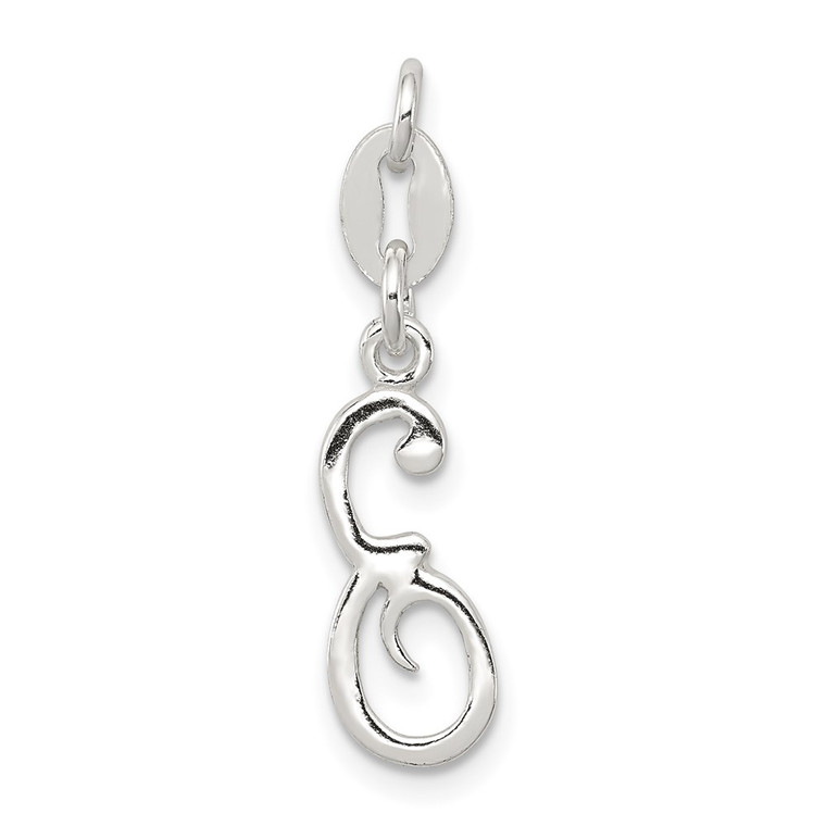 Sterling Silver Letter E Initial Charm - QC-1B1F2E3C-8161