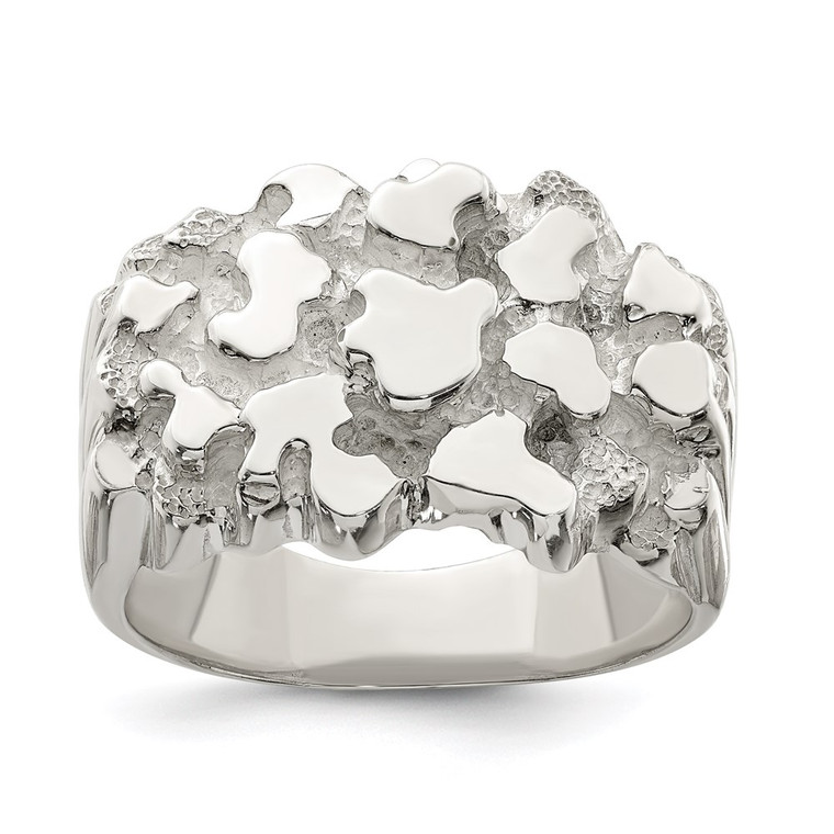 Sterling Silver Men's Nugget Ring - QR-D6F564C9-4177