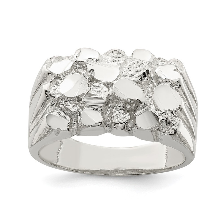 Sterling Silver Men's Nugget Ring - QR-DB0BA568-8640